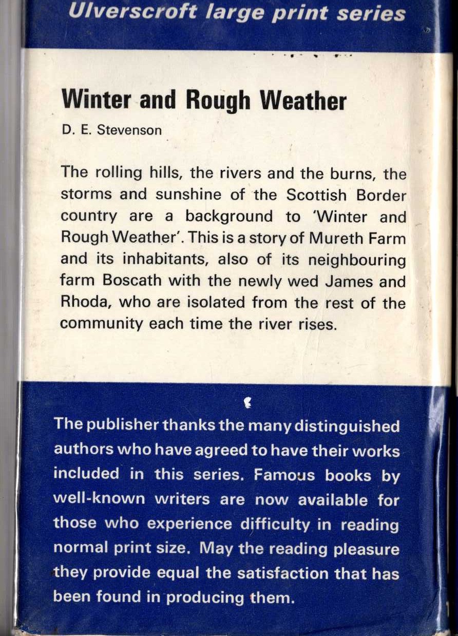 WINTER AND ROUGH WEATHER magnified rear book cover image