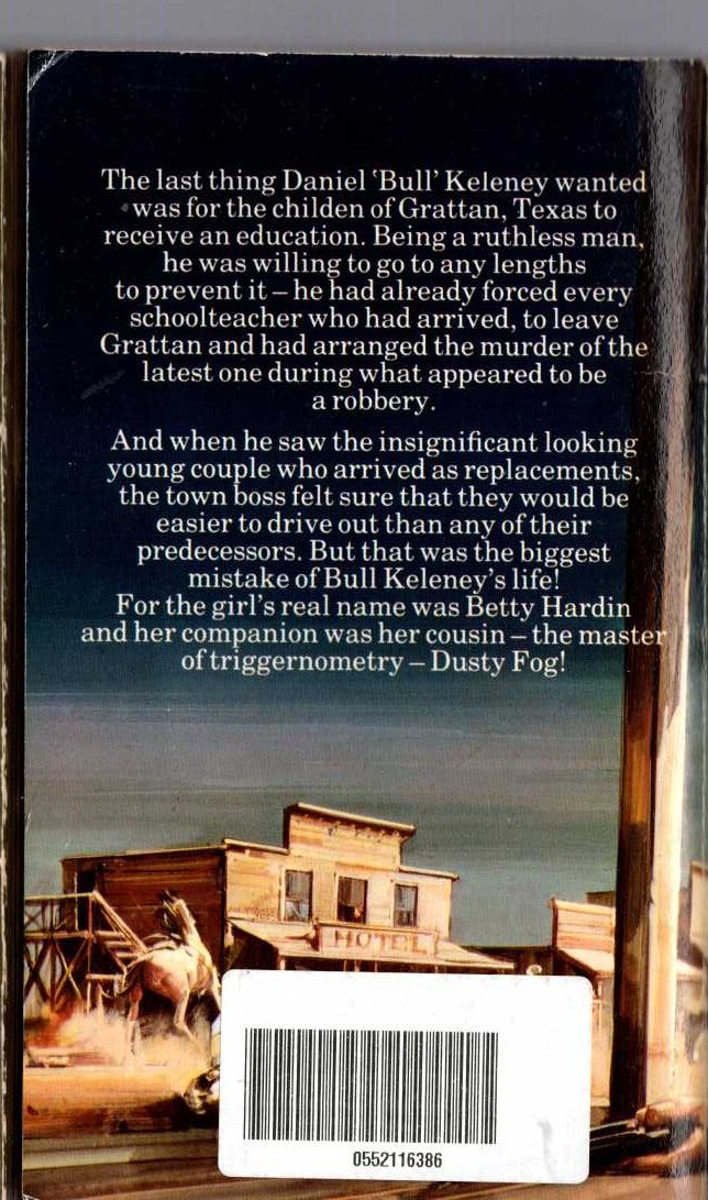 J.T. Edson  MASTER OF TRIGGERNOMETRY magnified rear book cover image