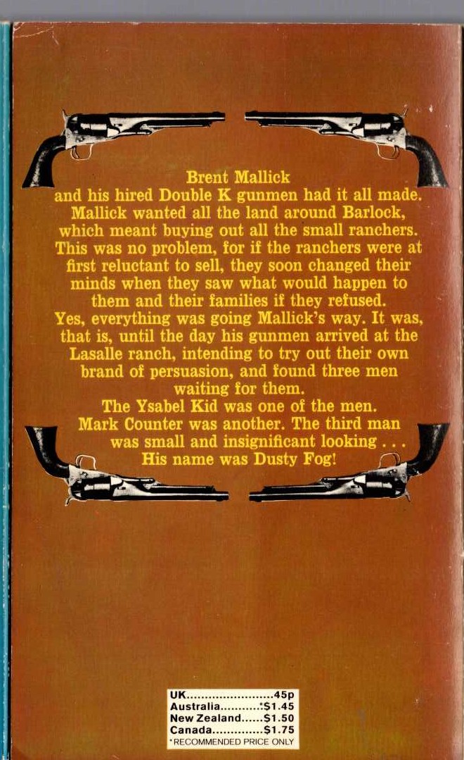 J.T. Edson  TRIGGER FAST magnified rear book cover image