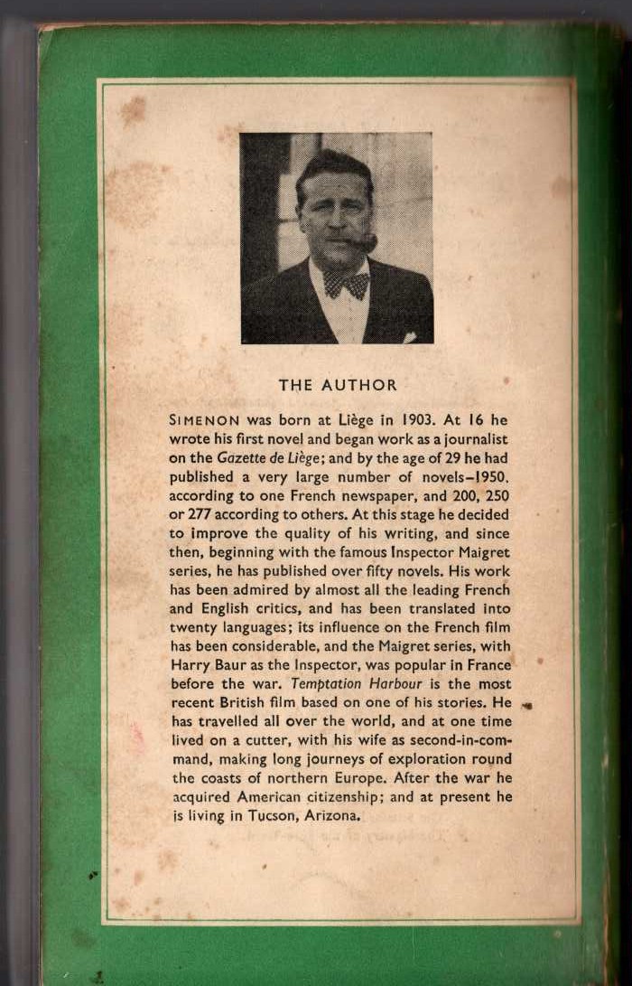 Georges Simenon  A BATTLE OF NERVES and AT THE 'GAI-MOULIN' magnified rear book cover image