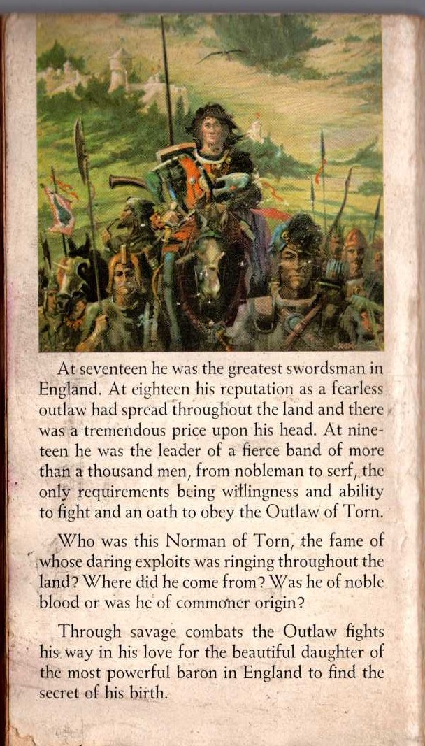 Edgar Rice Burroughs  THE OUTLAW OF TORN magnified rear book cover image