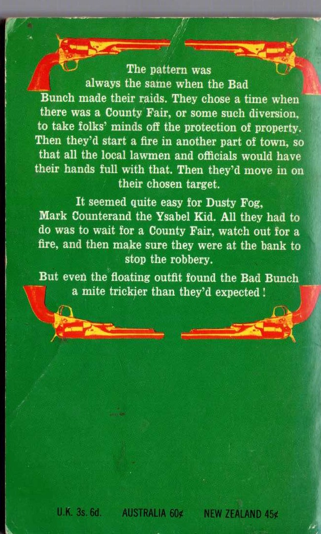 J.T. Edson  THE BAD BUNCH magnified rear book cover image