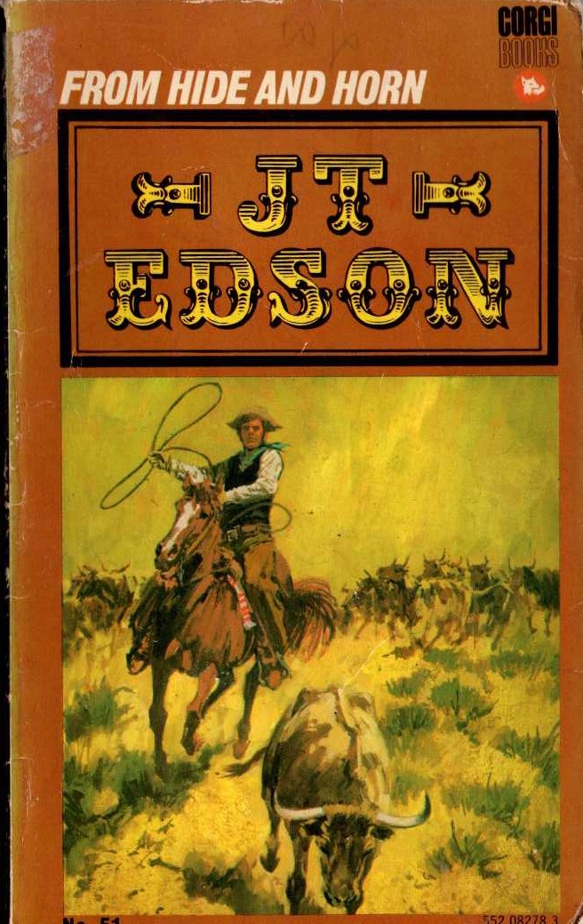 J.T. Edson  FROM HIDE AND HORN front book cover image