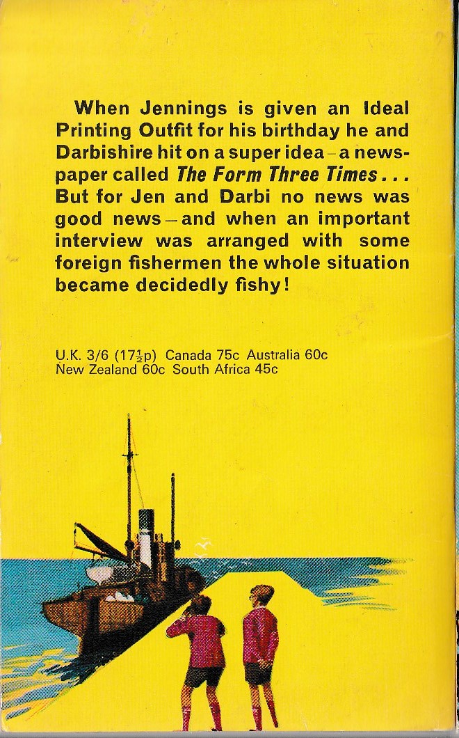 Anthony Buckeridge  JENNINGS AND DARBISHIRE magnified rear book cover image