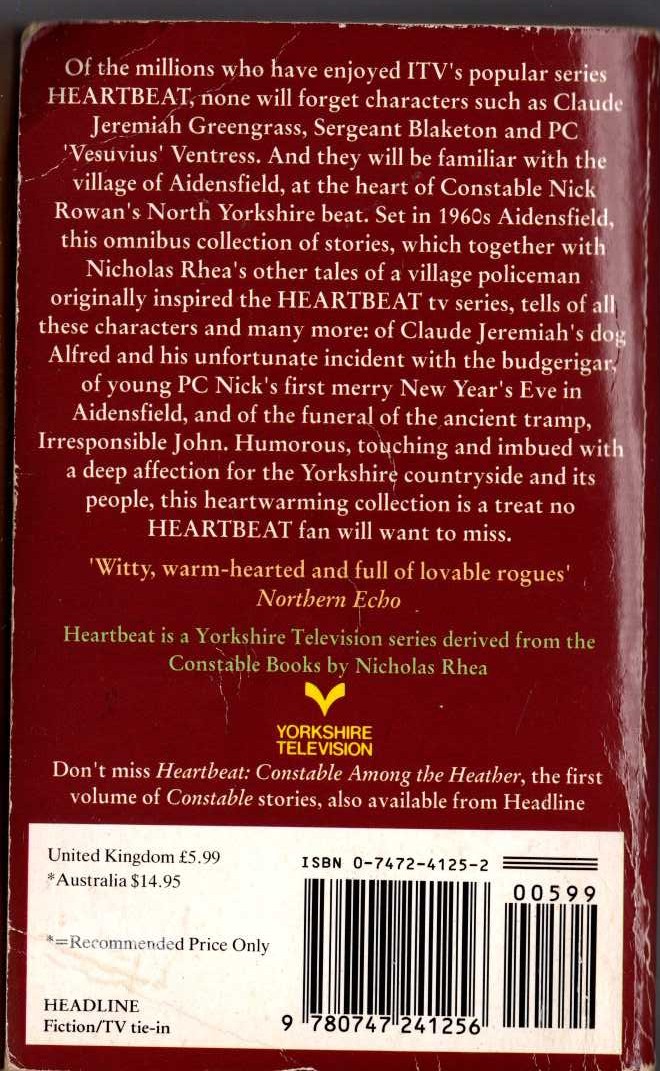 Nicholas Rhea  HEARTBEAT: CONSTABLE ACROSS THE MOORS (Nick Berry) magnified rear book cover image