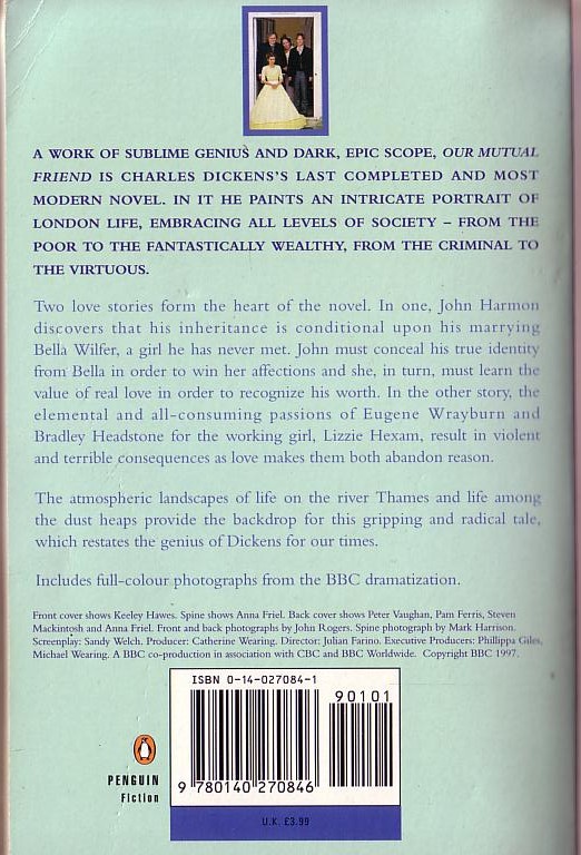 Charles Dickens  OUR MUTUAL FRIEND (BBC TV) magnified rear book cover image