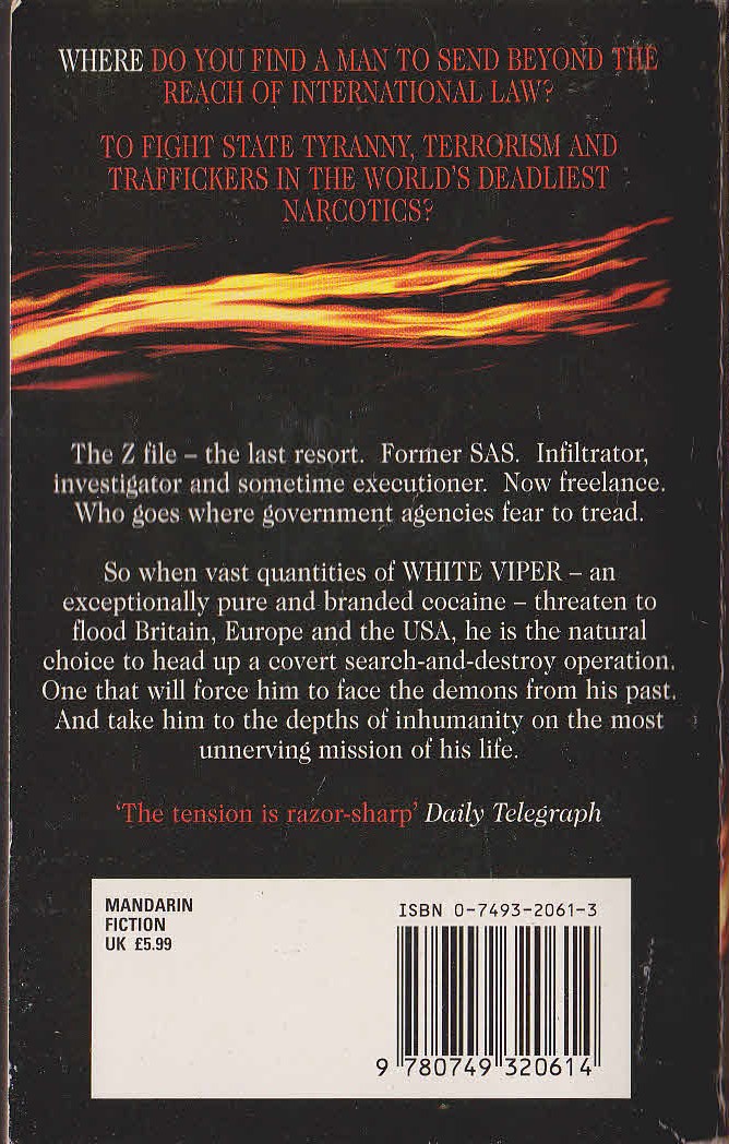 Terence Strong  WHITE VIPER magnified rear book cover image