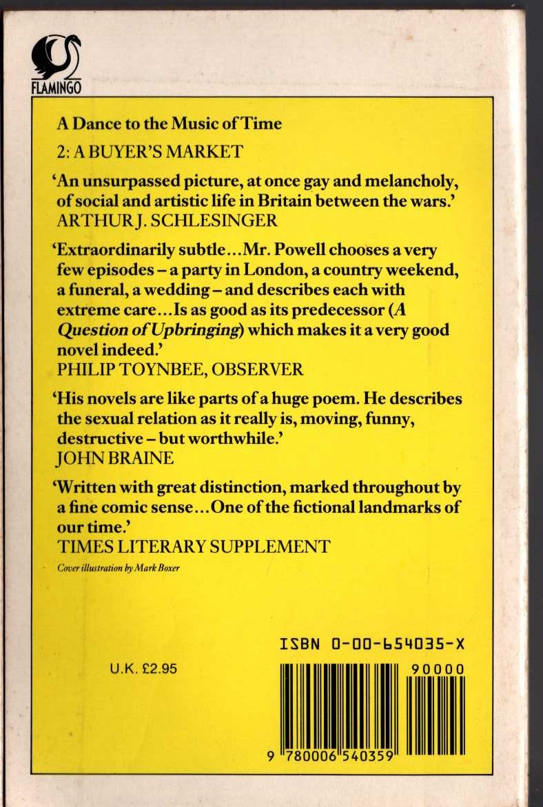 Anthony Powell  A BUYER'S MARKET magnified rear book cover image