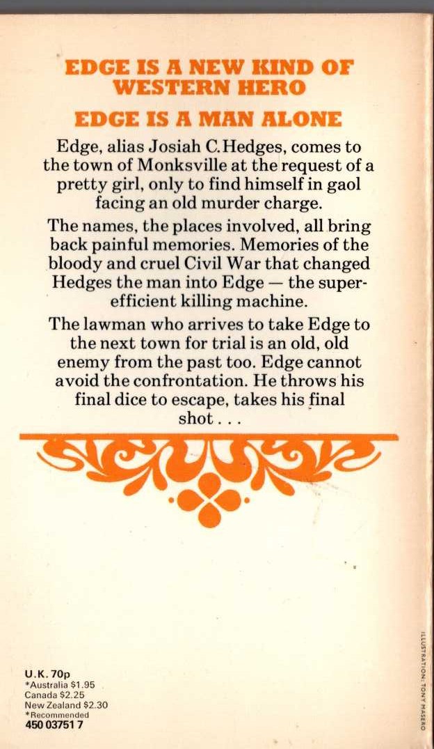 George G. Gilman  EDGE 16: THE FINAL SHOT magnified rear book cover image