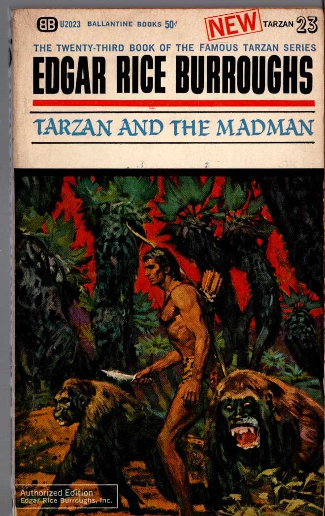Edgar Rice Burroughs  TARZAN AND THE MADMAN front book cover image