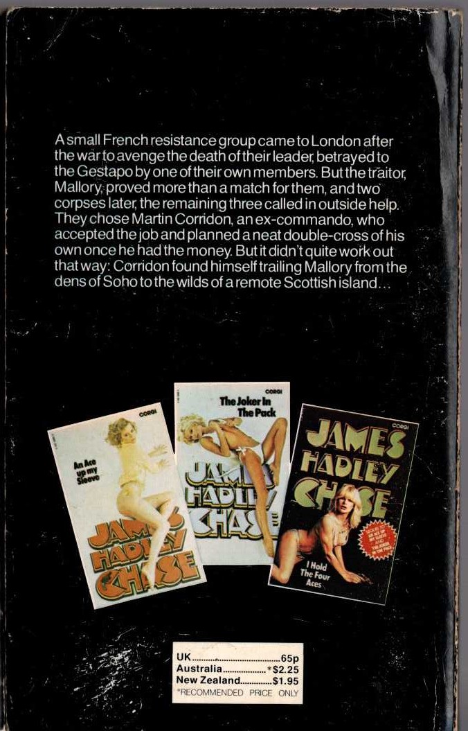 James Hadley Chase  MALLORY magnified rear book cover image