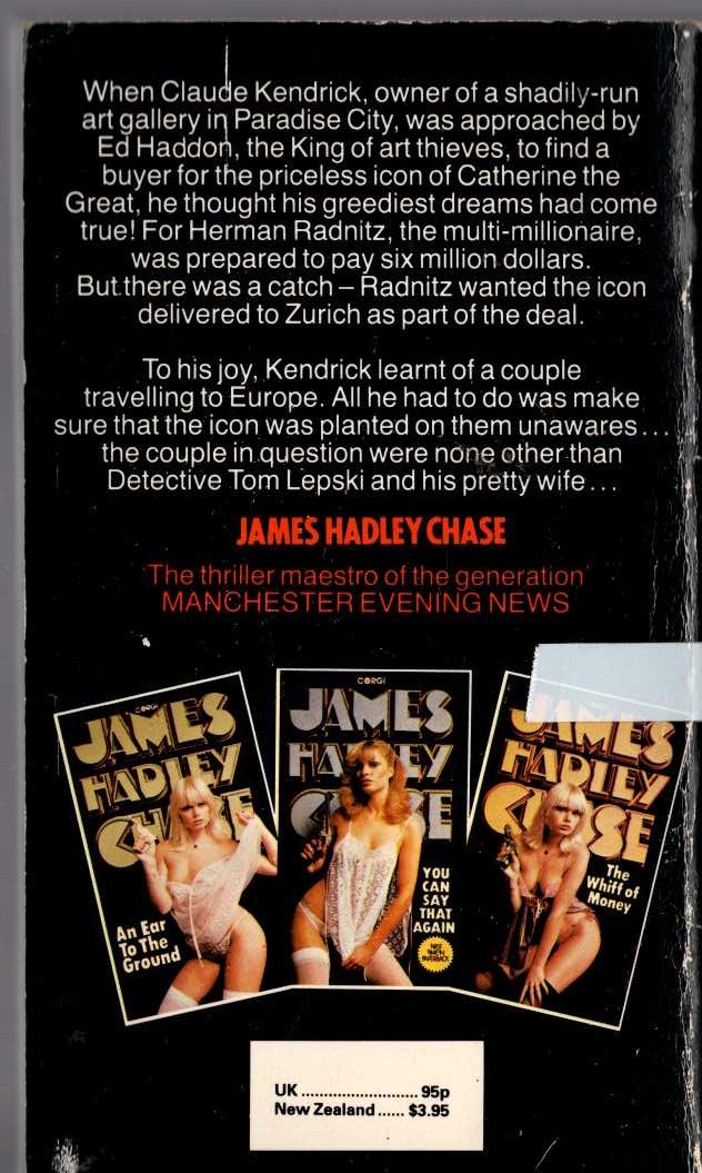 James Hadley Chase  TRY THIS ONE FOR SIZE magnified rear book cover image