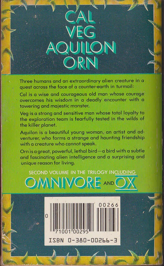 Piers Anthony  ORN magnified rear book cover image