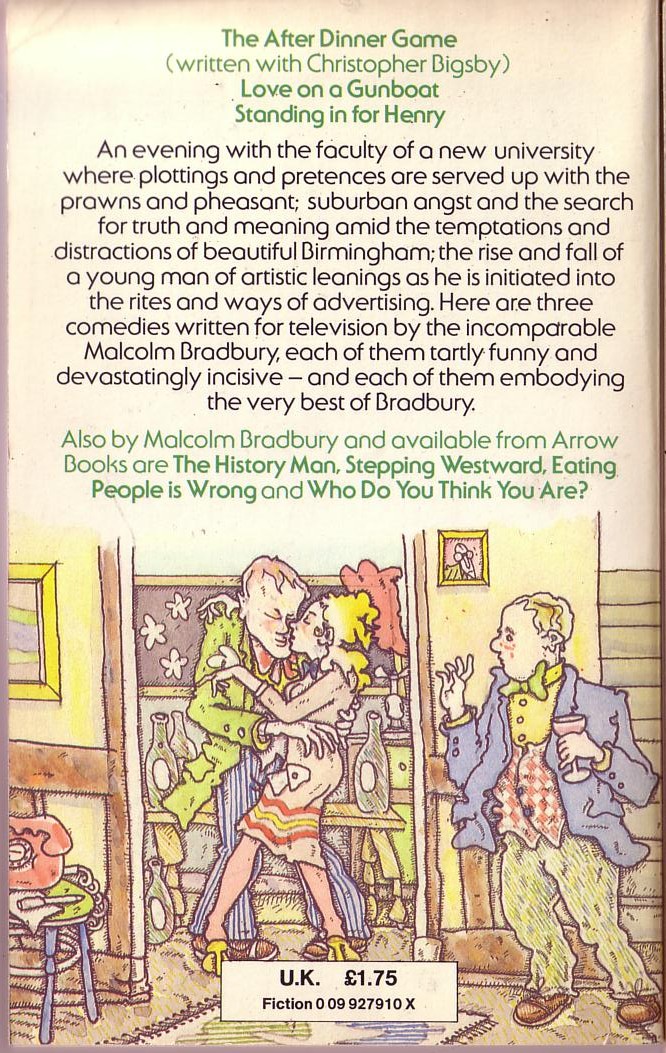 Malcolm Bradbury  THE AFTER DINNER GAME (Plays) magnified rear book cover image