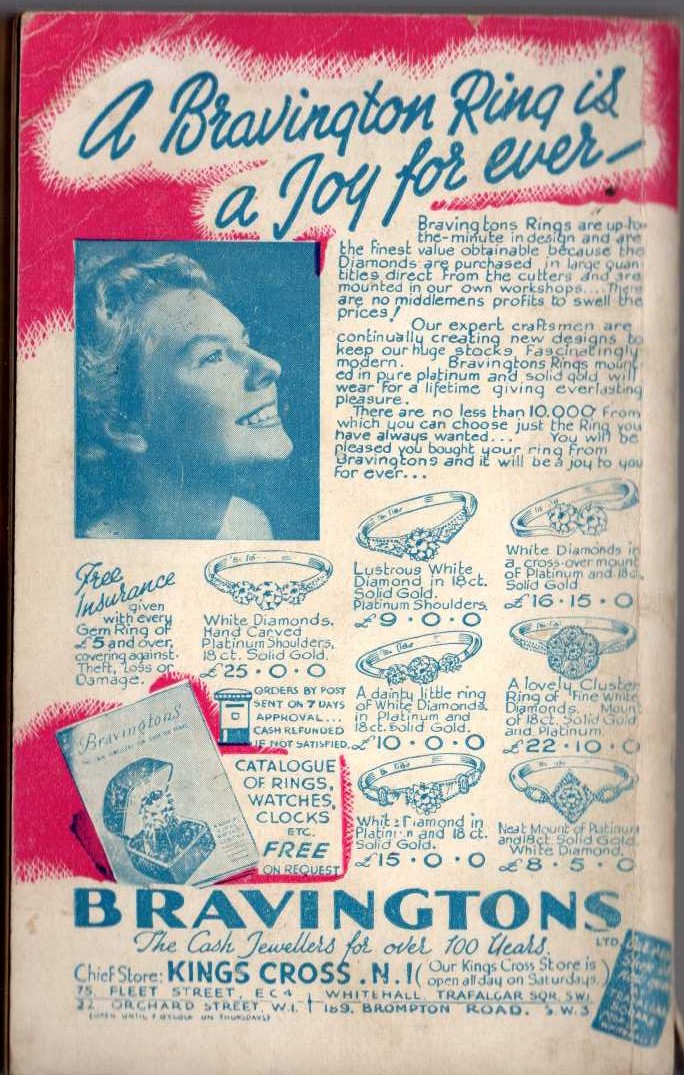 Edgar Wallace  THE SECRET HOUSE magnified rear book cover image