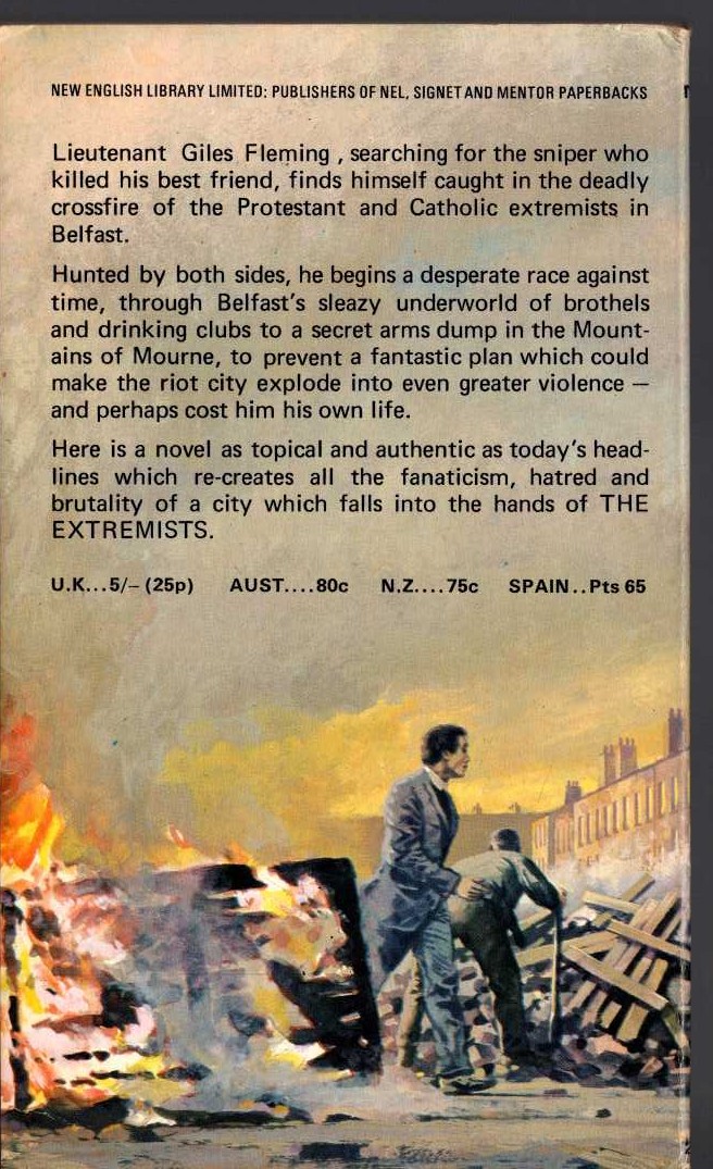 Peter Leslie  THE EXTREMISTS magnified rear book cover image