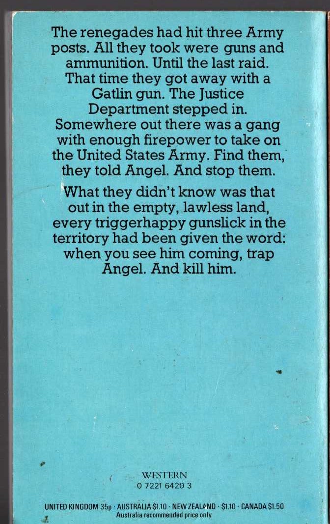 Frederick H. Christian  TRAP ANGEL magnified rear book cover image