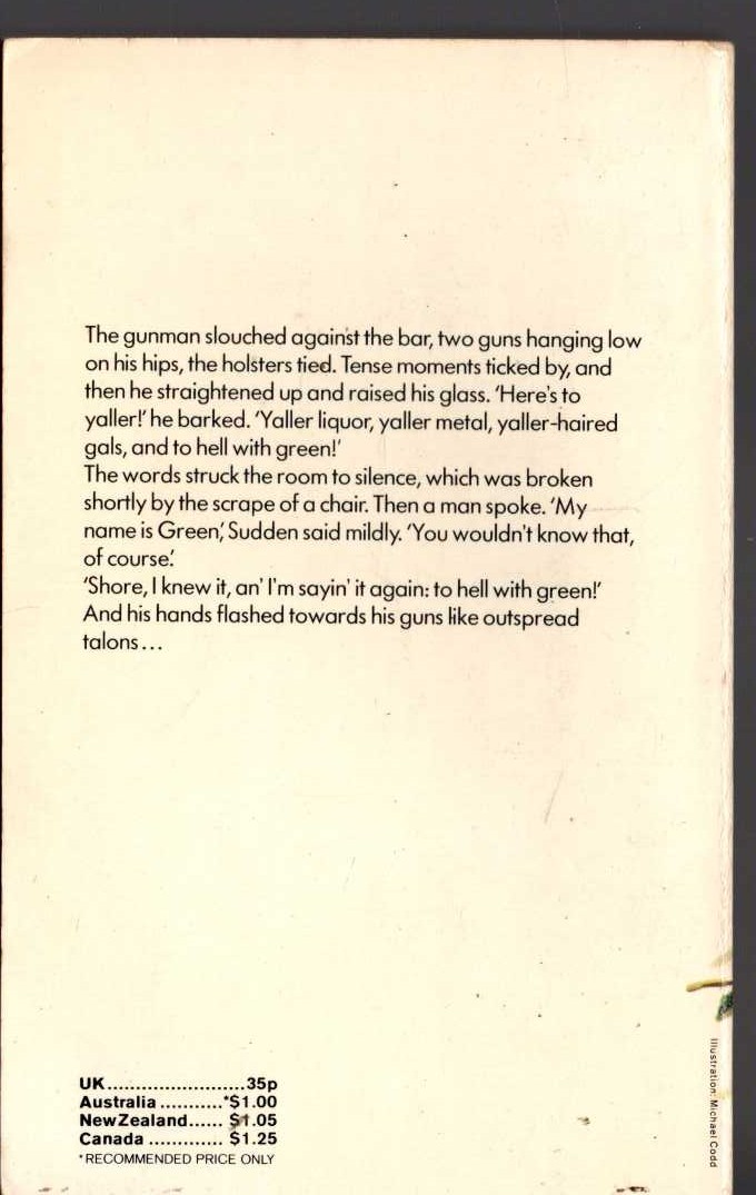 Oliver Strange  SUDDEN - GOLDSEEKER magnified rear book cover image