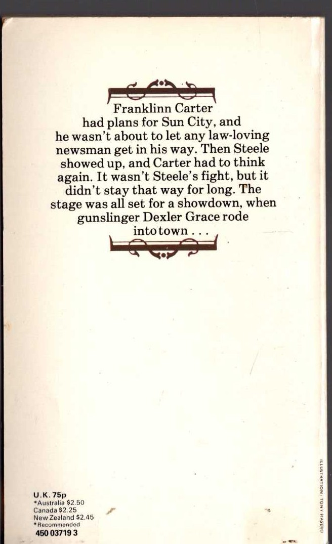 George G. Gilman  ADAM STEELE 19: THE TARNISHED STAR magnified rear book cover image