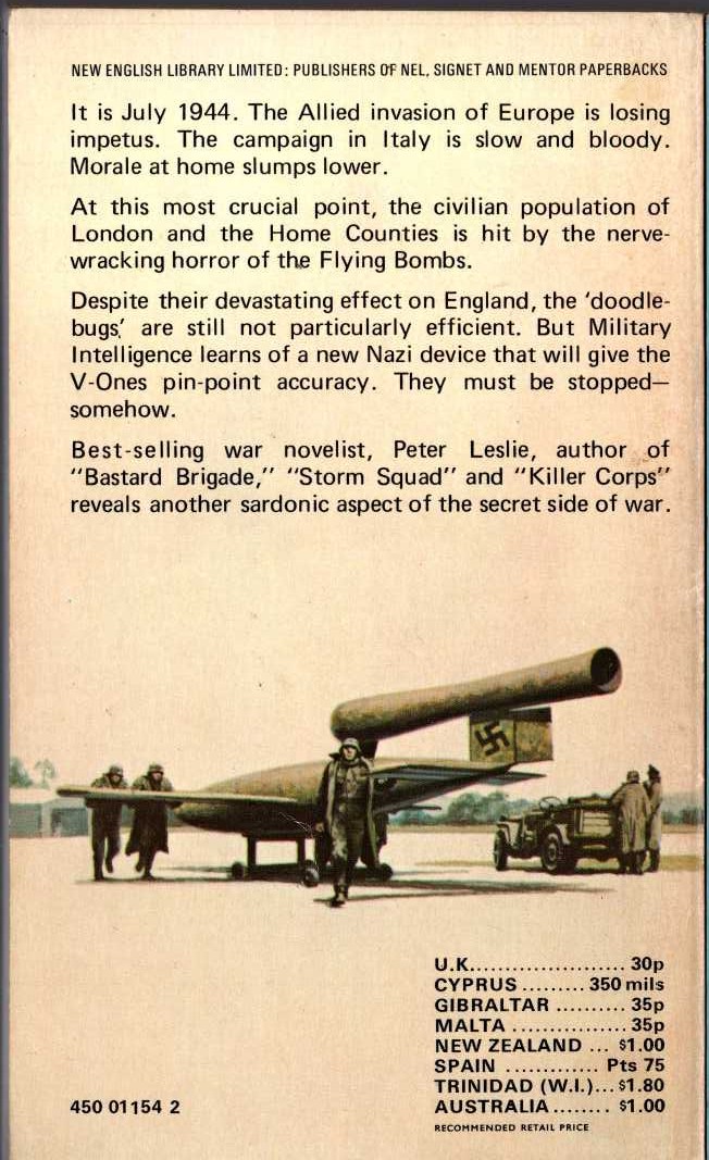 Peter Leslie  THE BOMBERS magnified rear book cover image
