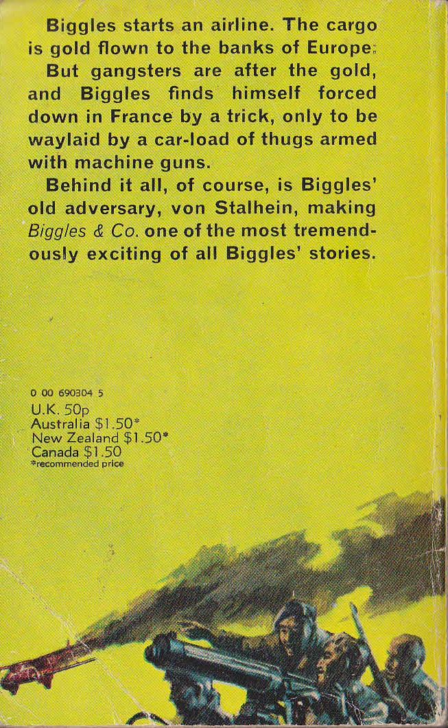 Captain W.E. Johns  BIGGLES & CO. magnified rear book cover image