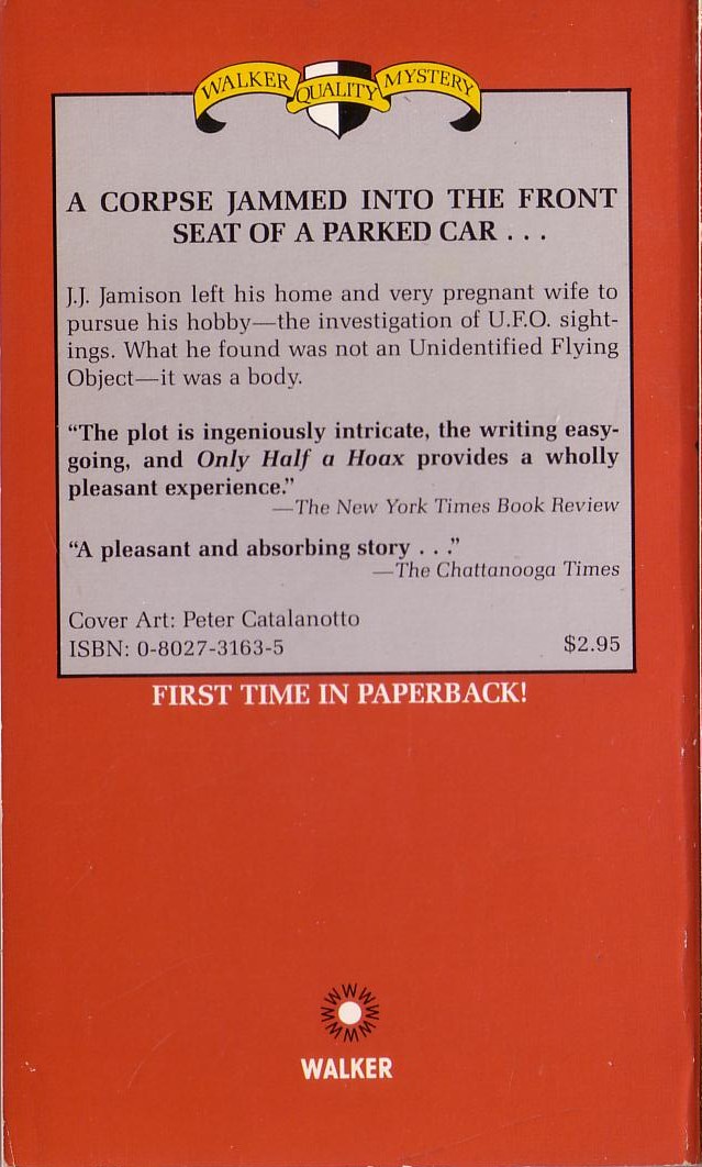 L.A. Taylor  ONLY HALF A HOAX magnified rear book cover image