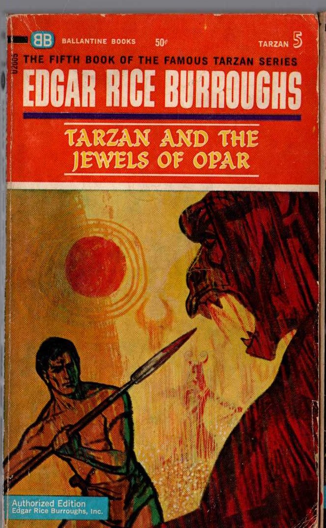 Edgar Rice Burroughs  TARZAN AND THE JEWELS OF OPAR front book cover image