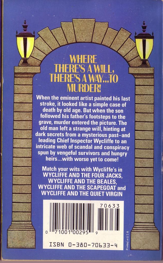 W.J. Burley  WYCLIFFE AND THE WINSOR BLUE magnified rear book cover image