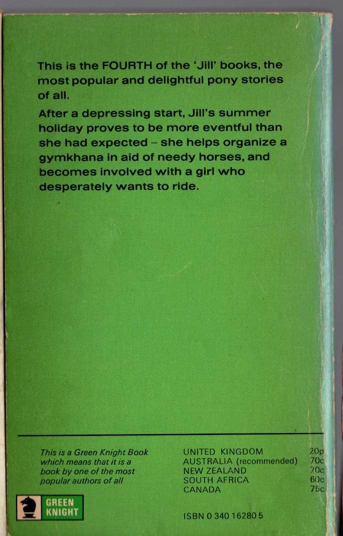 Ruby Ferguson  JILL ENJOYS HER PONIES magnified rear book cover image