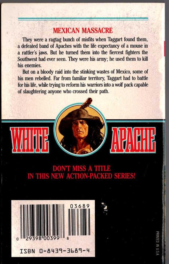 Jake McMasters  WHITE APACHE 5: BLOODBATH magnified rear book cover image