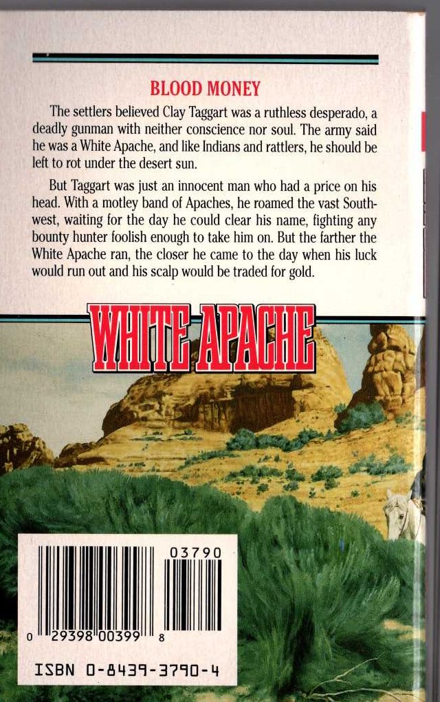 Jake McMasters  WHITE APACHE 7: BLOOD BOUNTY magnified rear book cover image