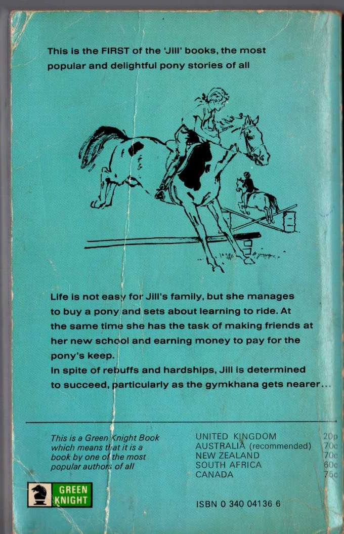 Ruby Ferguson  JILL'S GYMKHANA magnified rear book cover image