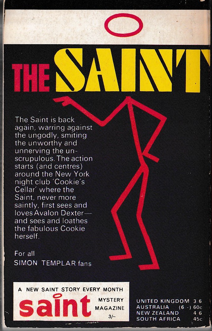 Leslie Charteris  THE SAINT SEES IT THROUGH magnified rear book cover image