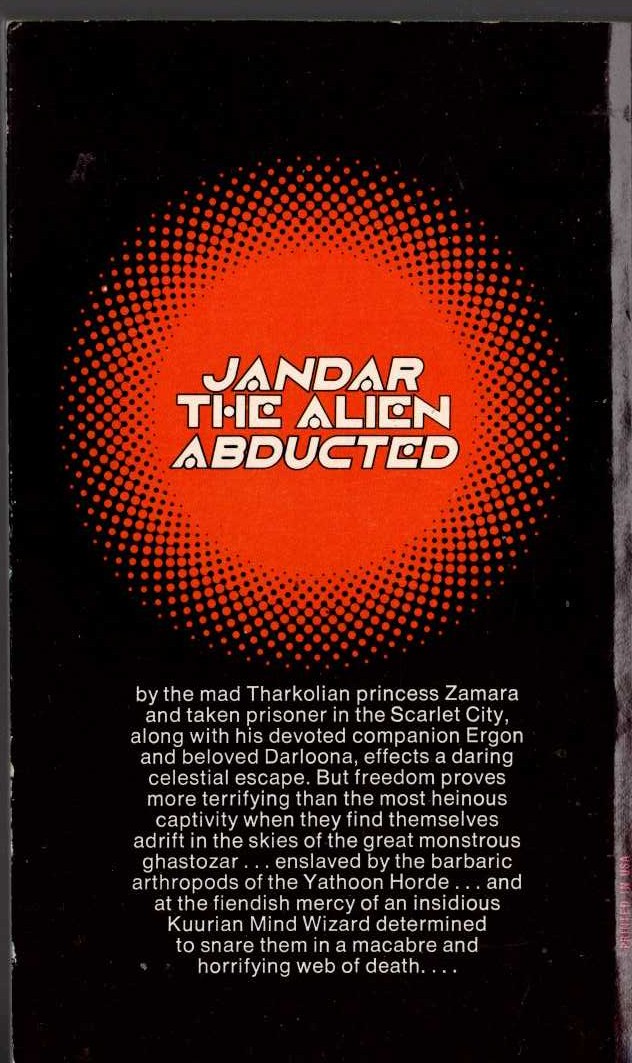 Lin Carter  MAD EMPRESS OF CALLISTO magnified rear book cover image