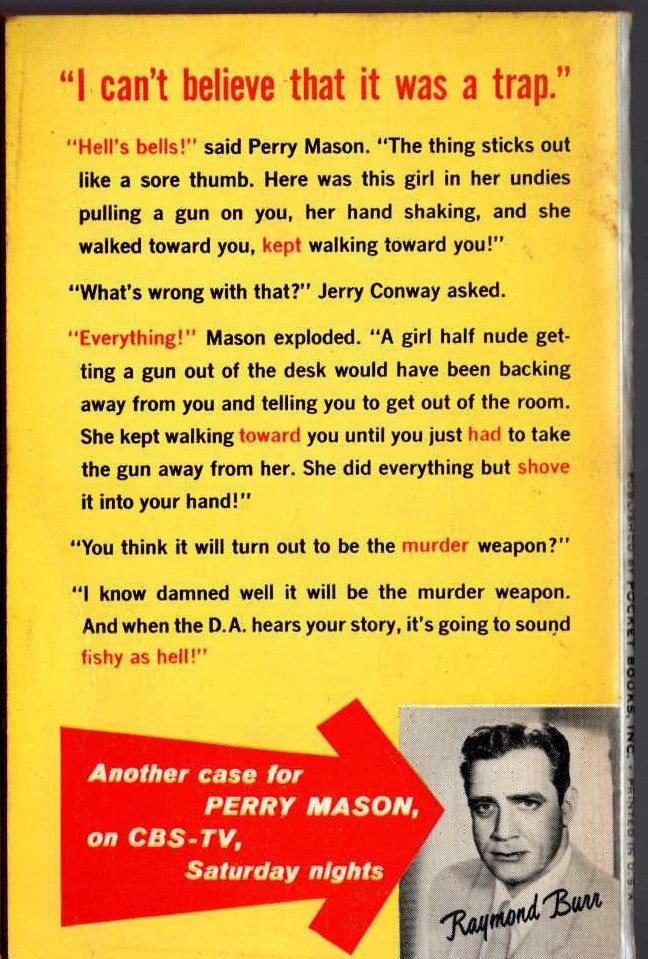 Erle Stanley Gardner  THE CASE OF THE DARING DECOY magnified rear book cover image