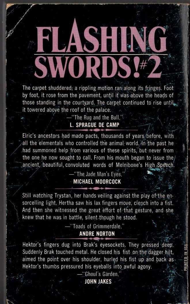 Lin Carter  FLASHING SWORDS! #2 magnified rear book cover image