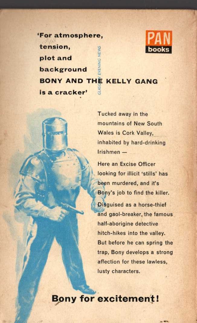 Arthur Upfield  BONY AND THE KELLY GANG magnified rear book cover image