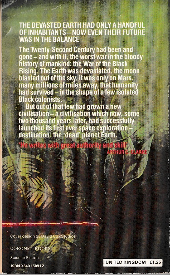 Edmund Cooper  THE LAST CONTINENT magnified rear book cover image