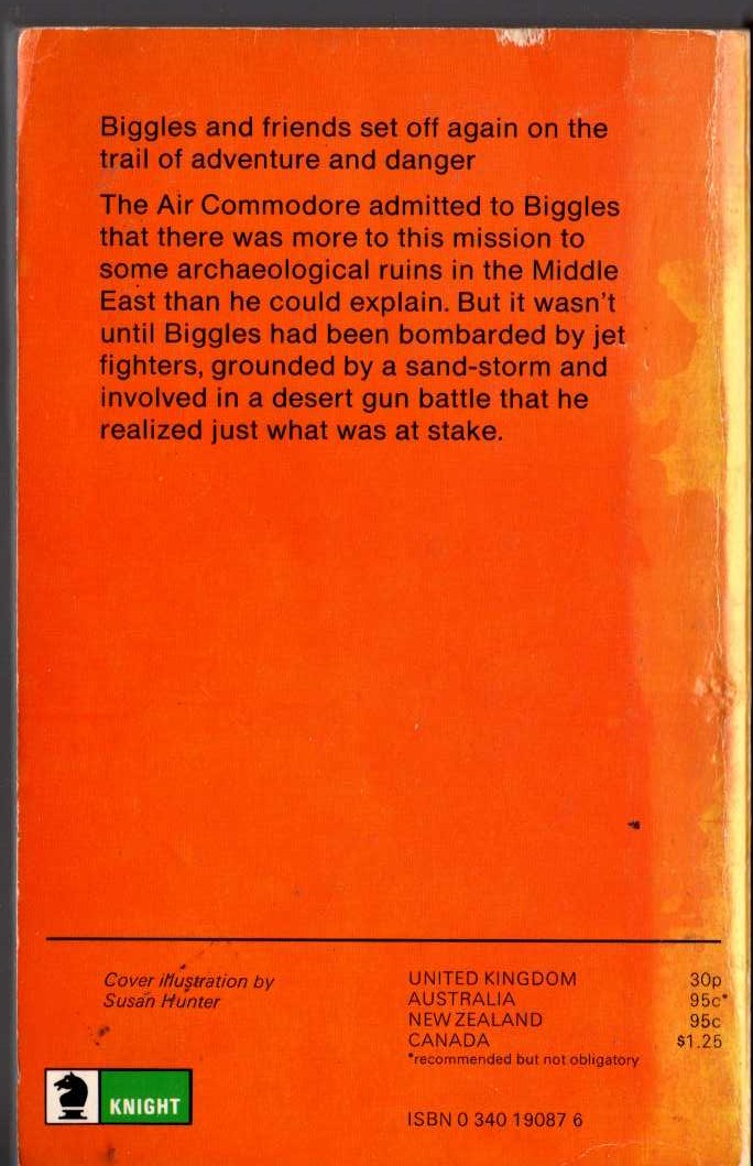 Captain W.E. Johns  BIGGLES' SPECIAL CASE magnified rear book cover image