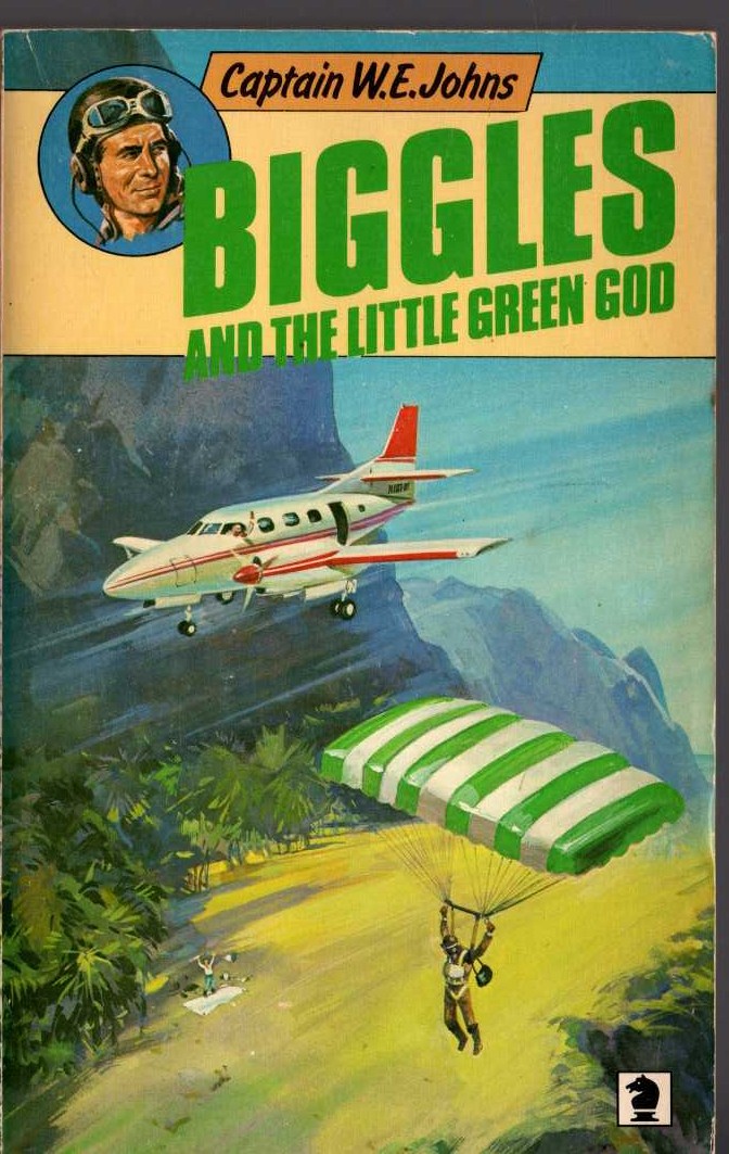 Captain W.E. Johns  BIGGLES AND THE LITTLE GREEN GOD front book cover image