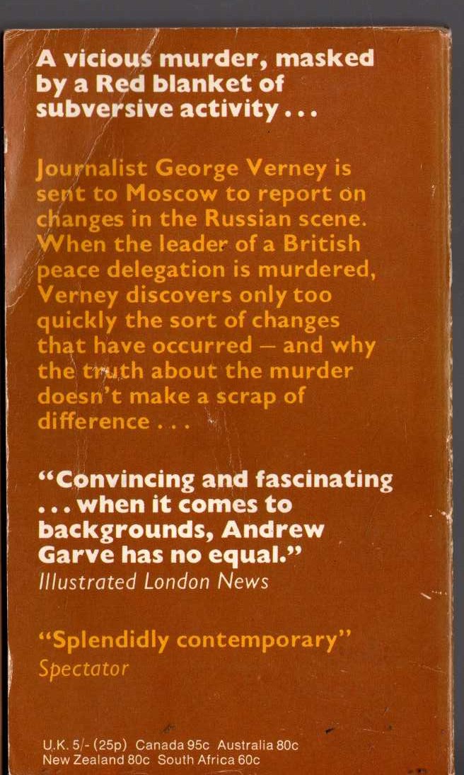 Andrew Garve  MURDER IN MOSCOW magnified rear book cover image