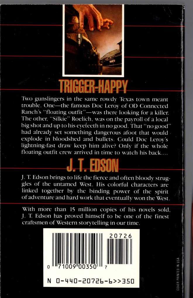 J.T. Edson  THE NIGHTHAWK magnified rear book cover image