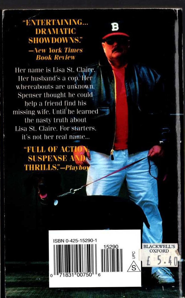 Robert B. Parker  THIN AIR magnified rear book cover image