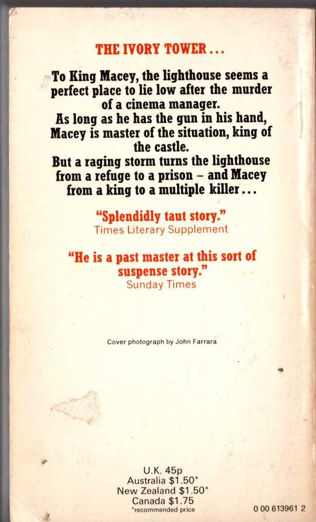 Andrew Garve  THE SEA MONKS magnified rear book cover image