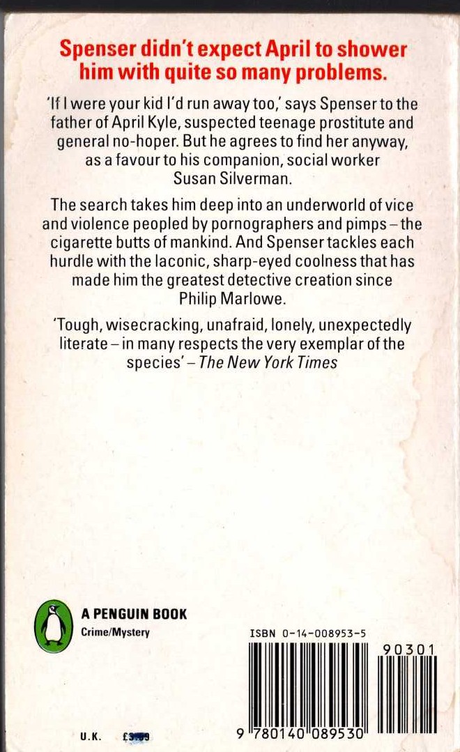 Robert B. Parker  CEREMONY magnified rear book cover image