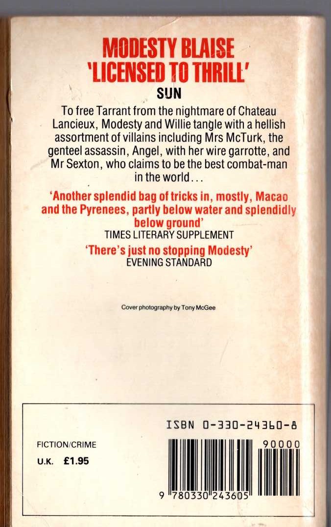 Peter O'Donnell  THE SILVER MISTRESS magnified rear book cover image