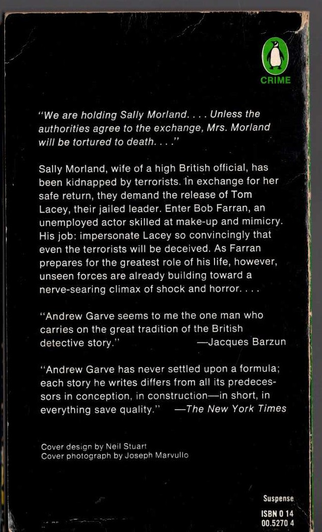 Andrew Garve  COUNTERSTRIKE magnified rear book cover image