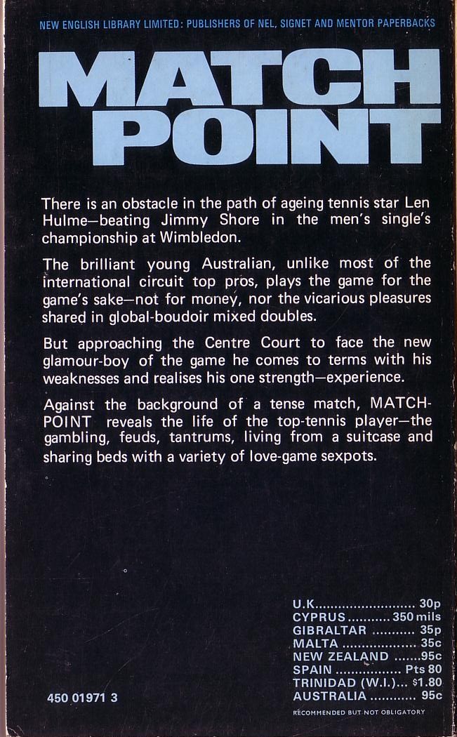 J.M. Kramer  MATCH POINT magnified rear book cover image