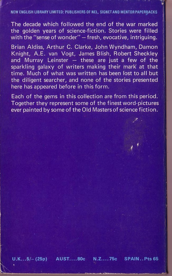 Brian Davis (edits) THE OLD MASTERS magnified rear book cover image