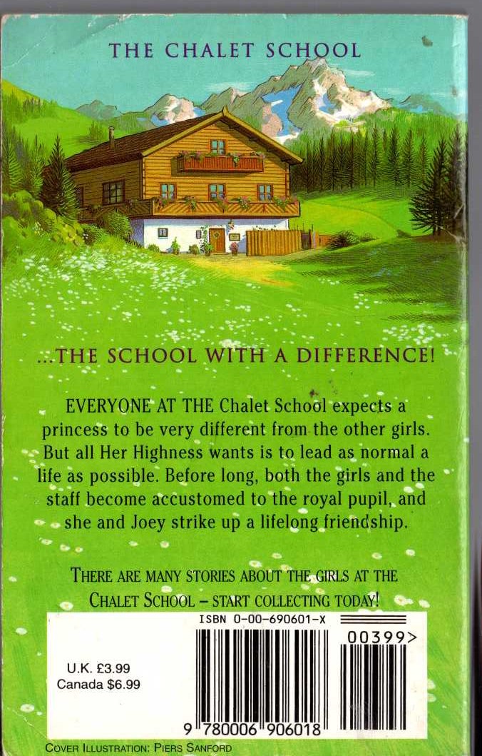 Elinor M. Brent-Dyer  THE PRINCESS OF THE CHALET SCHOOL magnified rear book cover image